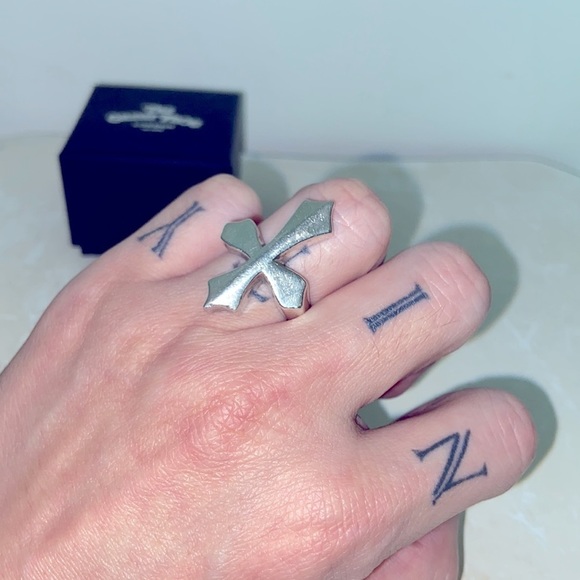 The Great Frog 🐸 London 🇬🇧 sterling silver cross ring 💍 size 11​​​​​ - Picture 3 of 5